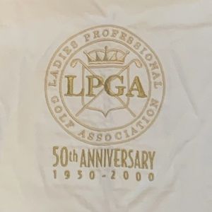 Womens Golf Shirt Size Medium, LPGA 50th Anniversary 1950-2000, White, Vintage